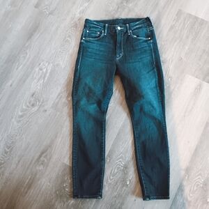 ↠ Mother Denim The Looker Crop On The Edge Dark Blue Jeans